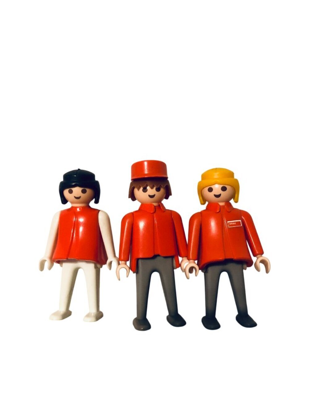 Vintage Playmobil 3434 Esso Gas Station Figures Set of 3 1974 Geobra Klicky Rare